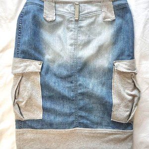 Skinny denim skirt
